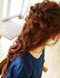 ゆるゆる編み込みヘアセット